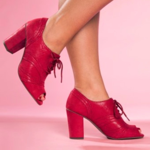 Seychelles Shoes - Seychelles Red Eternity Peep-toe Oxford Pump 7